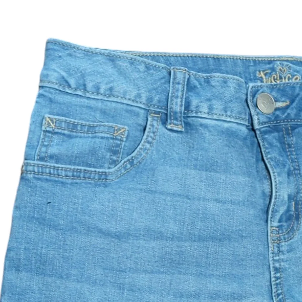 JUSTICE 14 PLUS Distressed Denim Jean Shorts with Roll Up Cuffs